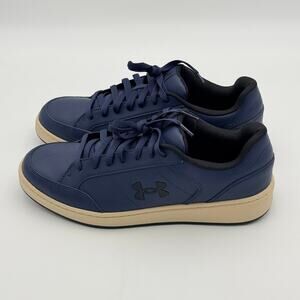 Under Armour AKA Court Navy Blue Leather Sneakers Men's 12